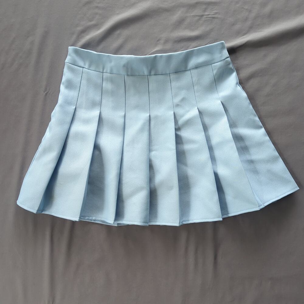 Light Blue Pleated Tennis Skort Built In Shorts Preppy Tenniscore Size S M